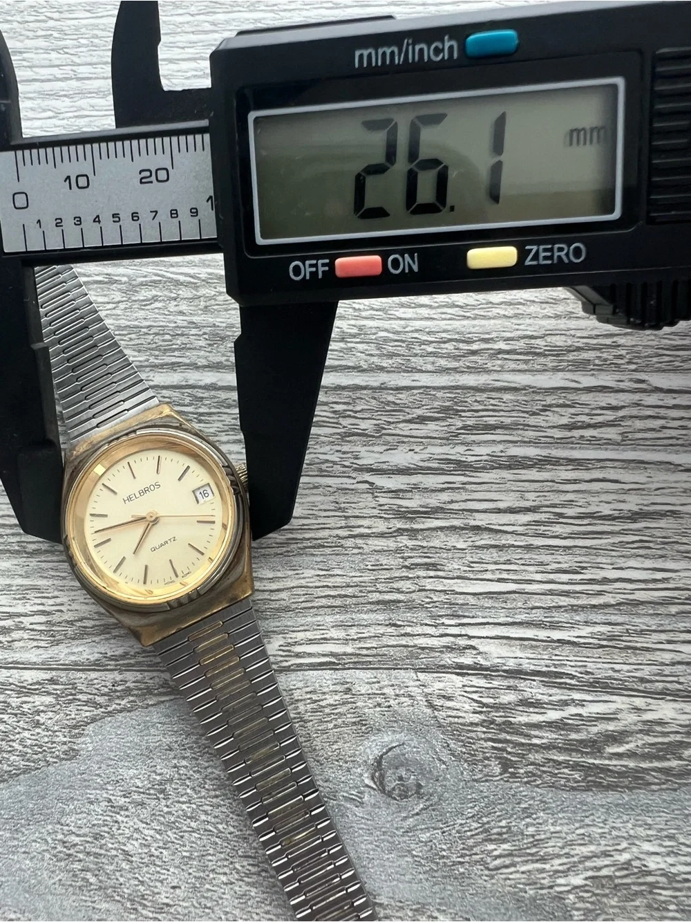 Helbros Two-Tone Quartz Date Watch - Cream Dial